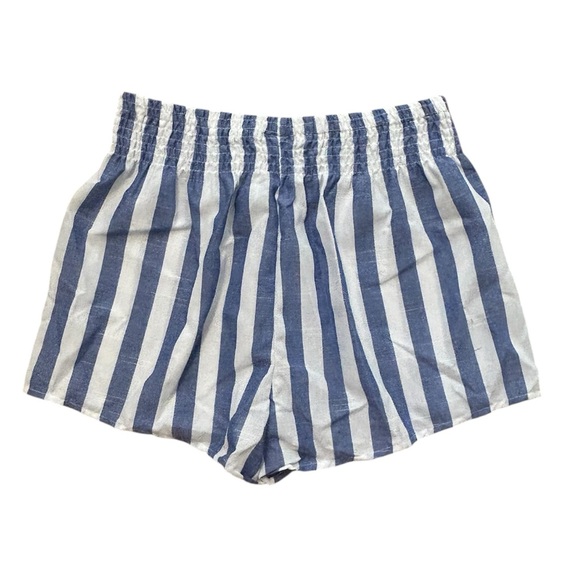 SHEIN Blue & White Striped Pull On Cotton Blend Shorts NWOT - Picture 3 of 10